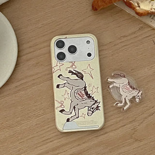 drawing horse MagSafe card phone case iPhone 17 Pro hard