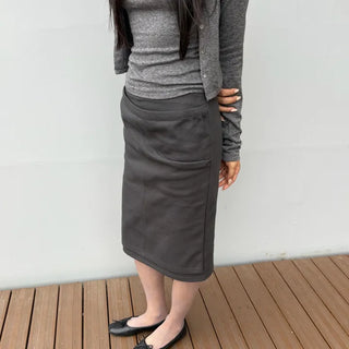DOUBLE WAIST MIDI SKIRT