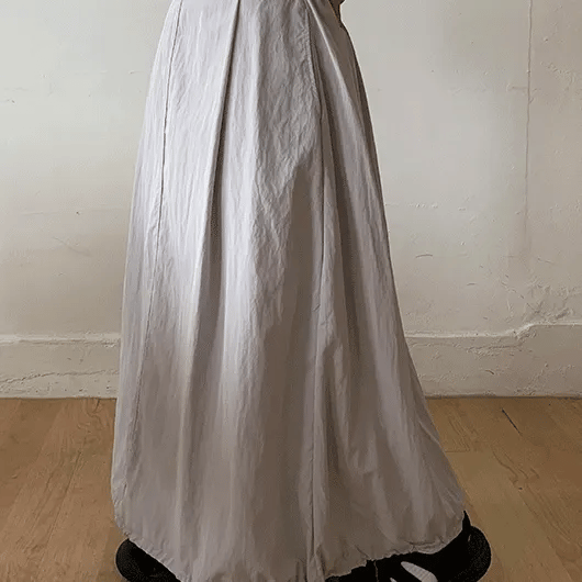 Hesid Summer Banding Nylon Long Skirt
