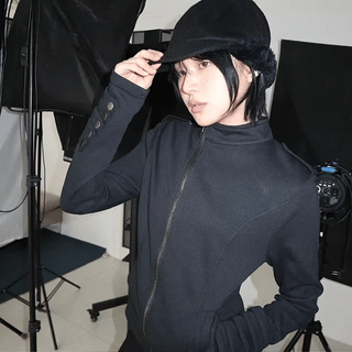 Y2K Pocket 2-Way Zip-Up Jacket Vintage Spring