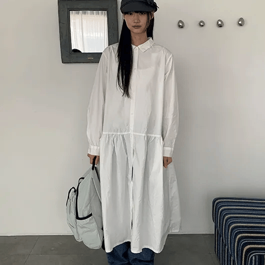 Koyal Cotton Shirt Long Dress