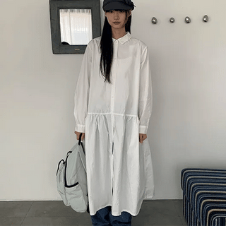 Koyal Cotton Shirt Long Dress