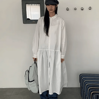 Koyal Cotton Shirt Long Dress