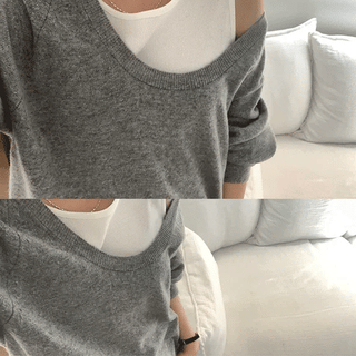 Peanut Stripe HalfButton Sleeveless