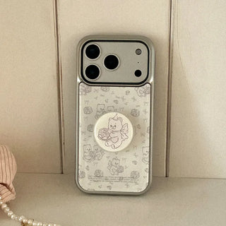 Vintage Bakery Bears iPhone 18 Pro Galaxy Epoxy Silver Bumper Case