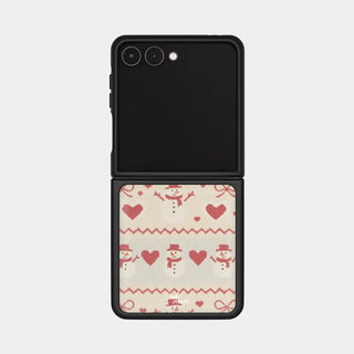 Winter Snowman Galaxy Z-Flip Fold 8 Epoxy Black Bumper Case