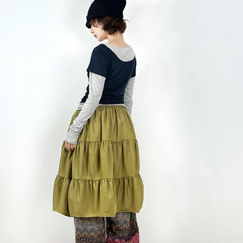 Lume satin midi skirt