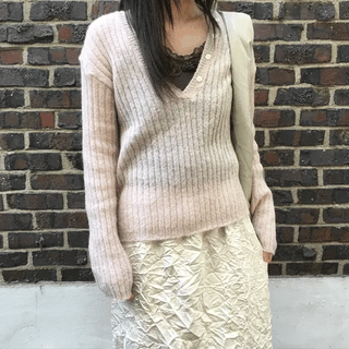 Tena Button V-Neck Knit