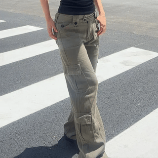 hip studded cotton pants