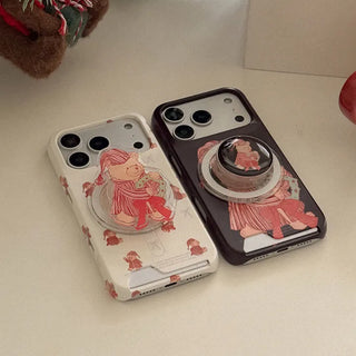 Pajama Bear iPhone 17 Pro Card Holder Hard Case