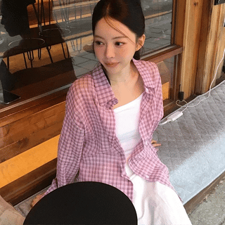 LIKEMENT Zenith Snap Button Loose Fit Check Shirt