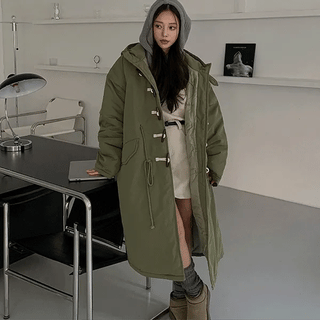 Vivi Oversized Duffle Coat Long Hooded Field Jacket