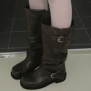 Beldi Vintage Buckle Long Boots