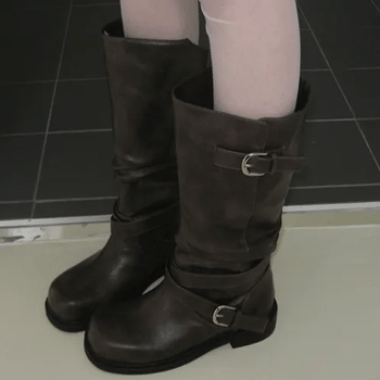Beldi Vintage Buckle Long Boots