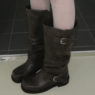 Beldi Vintage Buckle Long Boots