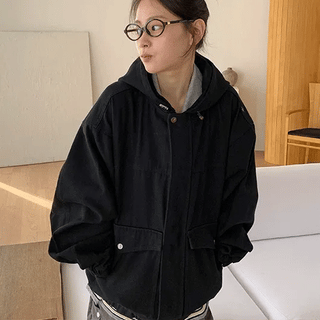 Salle Cotton Hooded Zip-Up Jacket