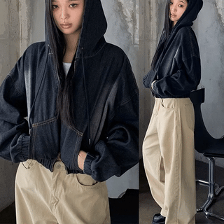 Thunder Washed Denim Hooded Jumper