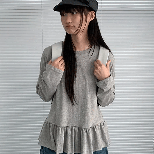 Rapus Cotton Frill Long Sleeve Tee