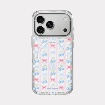 Ribbon Stripe MagSafe Clear Jelly Hard Phone Case for iPhone 17 Pro