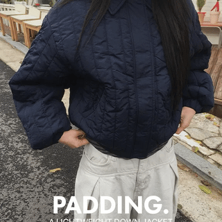 Quilted Collar Oversized Lightweight Padded Jacket
