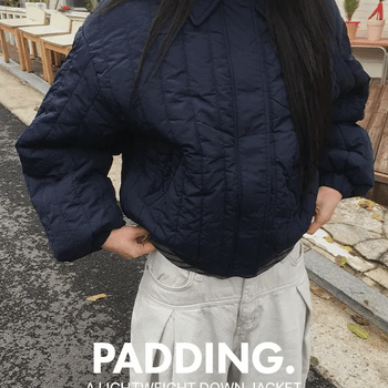 Quilted Collar Oversized Lightweight Padded Jacket