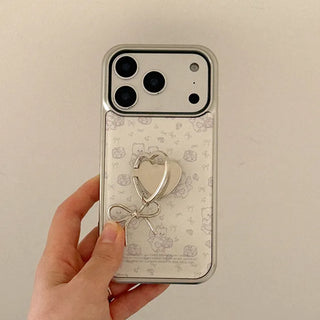 [SET] Vintage Bakery Bears Silver Epoxy Bumper Case + Heart Smart Ring