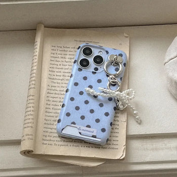 [SET] Fabric Dot Card Holder + Heart Tag Holder + Keyring