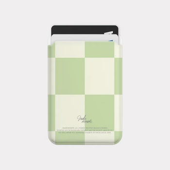 Soft Checkerboard MagSafe Card Slot Wallet Pocket Case
