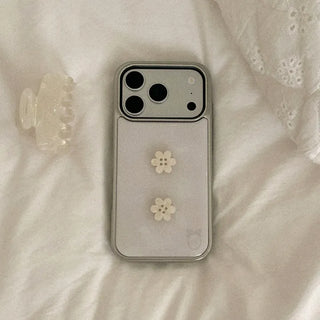 Pearl Bloom iPhone 17 Pro Galaxy Epoxy Silver Bumper Case Parts