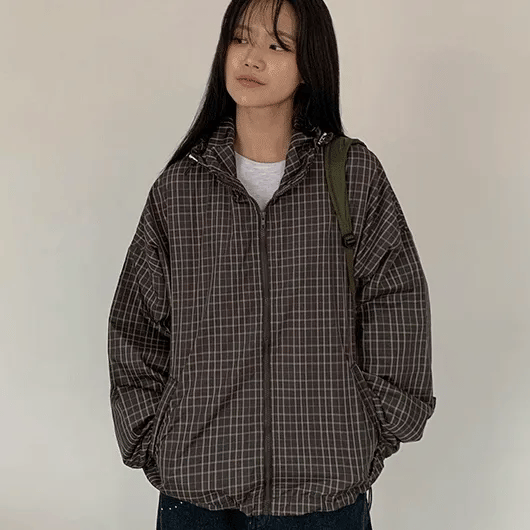 Coudalon Check Over Hooded Jumper