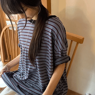 Canich Stripe Color Block Short Sleeve Tee