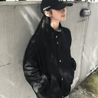 two-tone oversized fur jacket