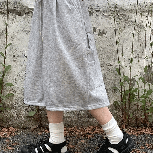 Halekko Color Carpenter Elastic Bermuda Shorts