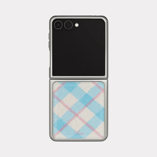 misty check Galaxy Zflip fold 8 MagSafe Silver Bumper Case