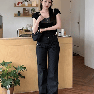 Maki Pocket Bootcut Cotton Pants