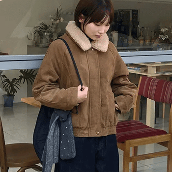 Belva Quilted Sheepskin Suede Jacket