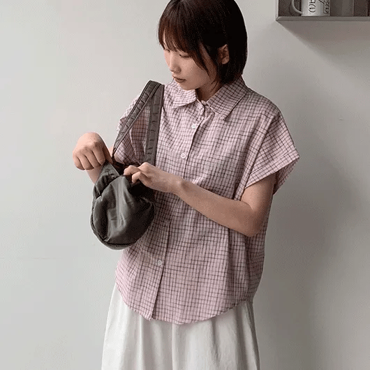 Ilan Summer Check Roll-up Short Sleeve Shirt