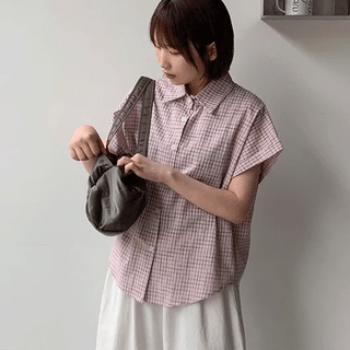 Ilan Summer Check Roll-up Short Sleeve Shirt