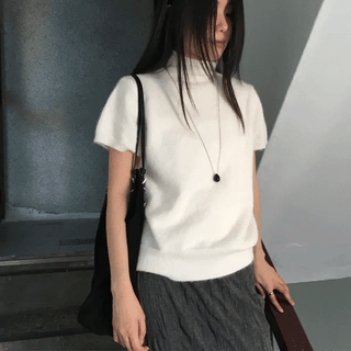 Sub Angora Short Sleeve Knit