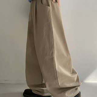 Zingspr Cotton Pintuck Elastic Waist Balloon Wide Pants