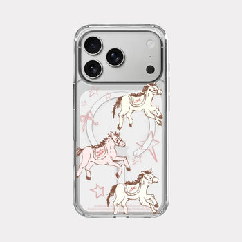 Drawing Horse MagSafe Clear Jelly Hard Phone Case for iPhone 17 Pro