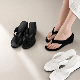 EEYU SQUARE TOE PLATFORM SANDALS Square Platform Flipflops