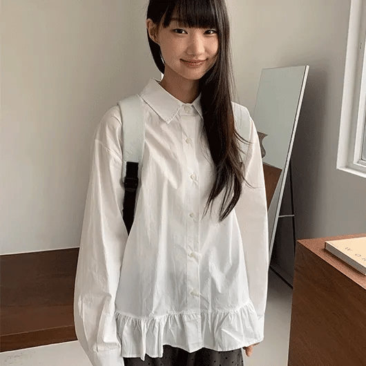 Dilmeka Frill Long Sleeve Shirt Blouse