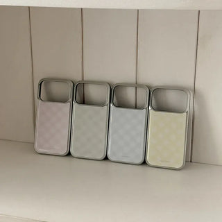 Cotton Check iPhone 18 Pro Galaxy MagSafe Silver Bumper Case