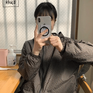 Coroni Gingham Check Hooded Wind Jumper