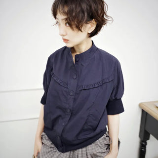 frill stand half jacket