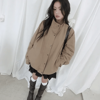 Roden Color Block Oversized Cotton Jacket