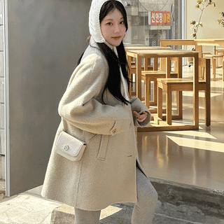 Maple High-Neck Half Wool Handmade Coat