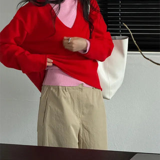 Noni Soft Slim Open Collar Knit