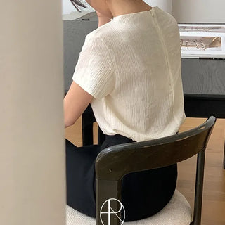 Tear Soft Button Wrap Cap Sleeve Knit